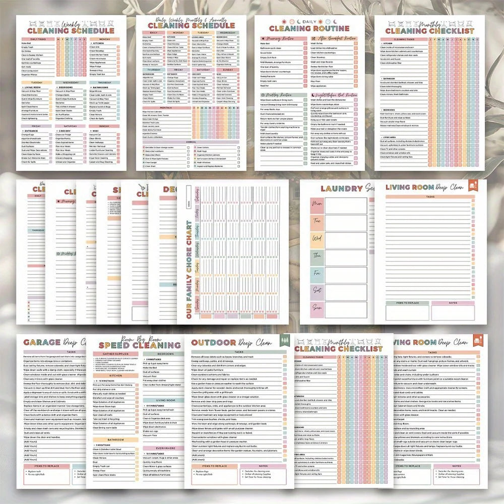 Household Cleaning Schedule Spiral Notebook | Daily & Weekly Planner Cleaning Planner Notebook Axl