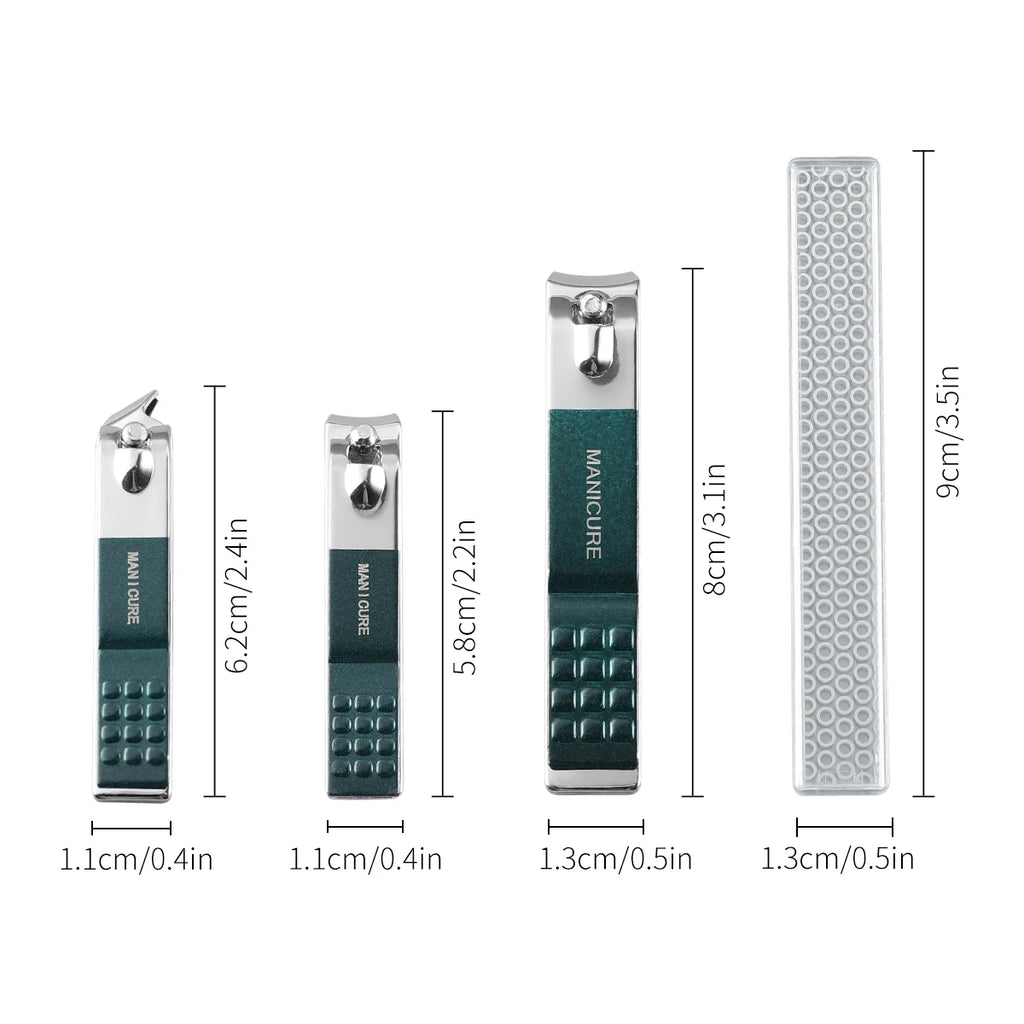 4-Piece Stainless Steel Nail Clipper Set – Finger & Toe Care Nail Clipper Set Axl