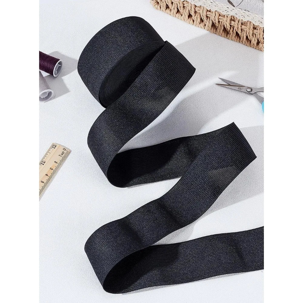10M Black Flat Elastic Band 50mm – Sewing Webbing Sewing Elastic Band Axl AECH04-18473
