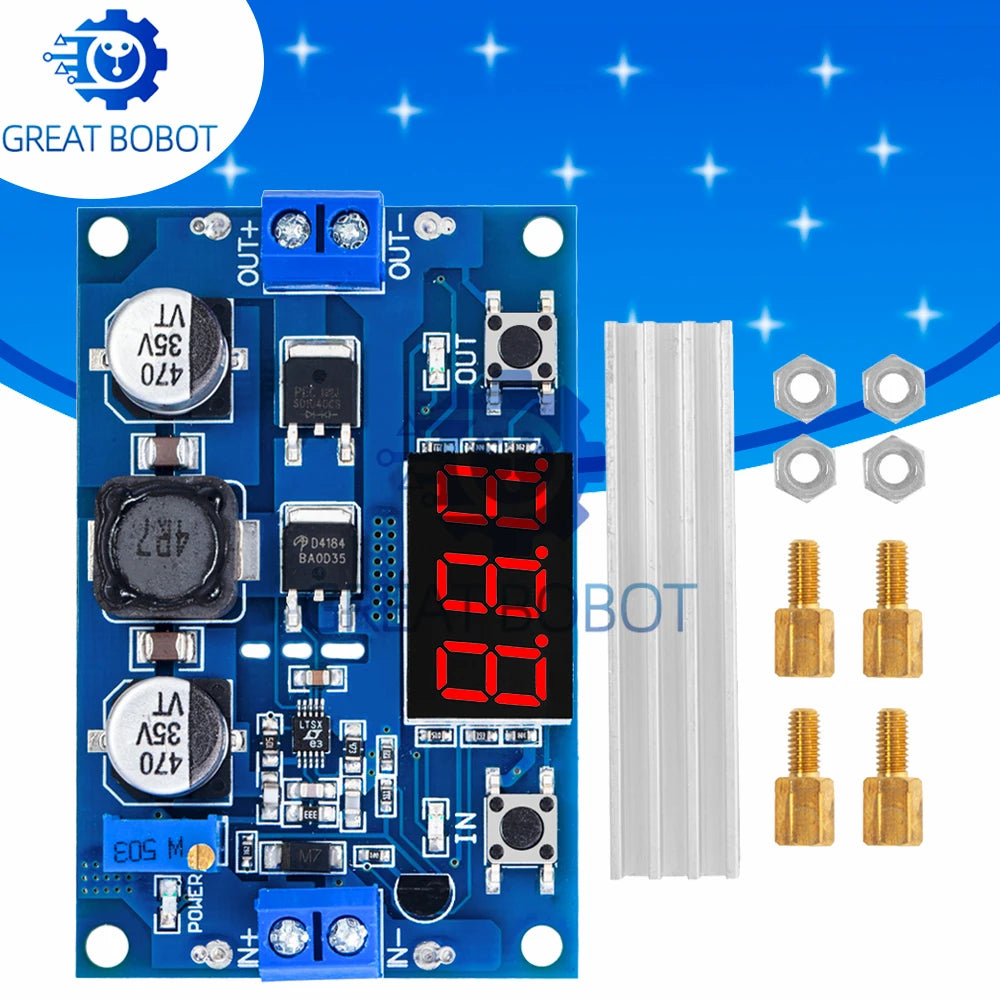 DC-DC LTC1871 Step-Up Boost Converter 3-35V with Voltmeter Boost Converter Module Axl Default Title