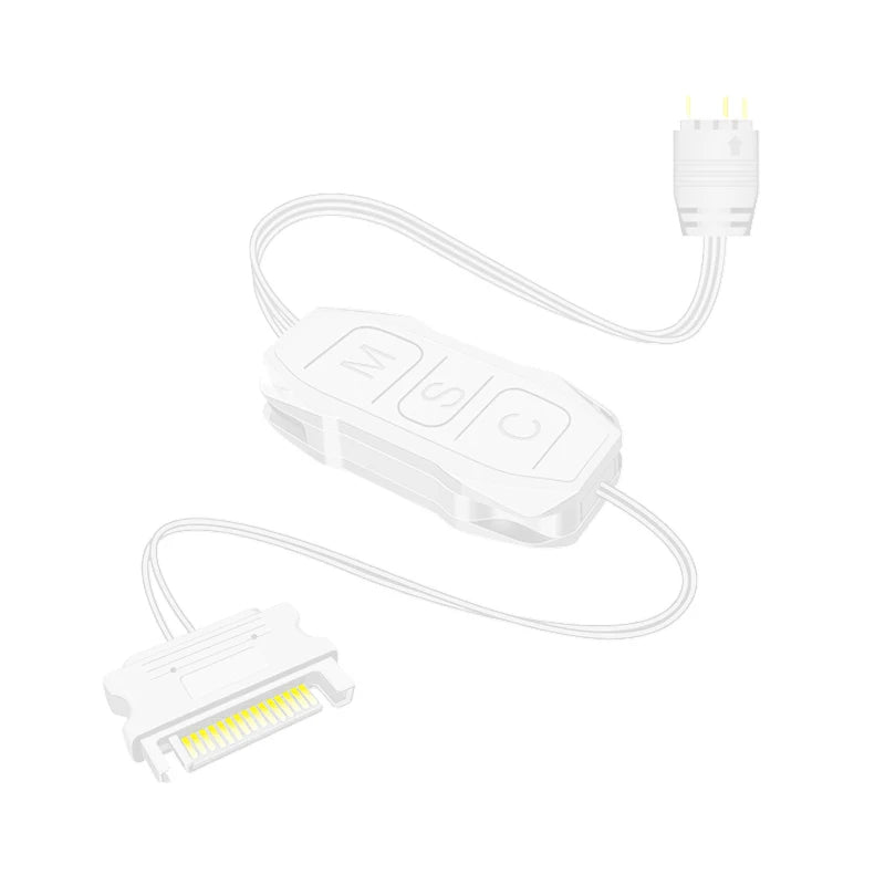 ARGB Mini Controller – 5V 3-Pin to SATA RGB Hub for PC Cases ARGB Lighting Controller Axl White