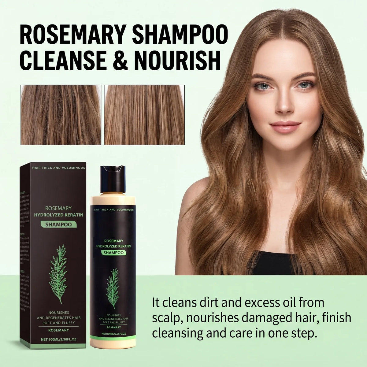 2-in-1 Rosemary Keratin Shampoo – Volumizing & Nourishing 100ml Hair Care Shampoo Axl
