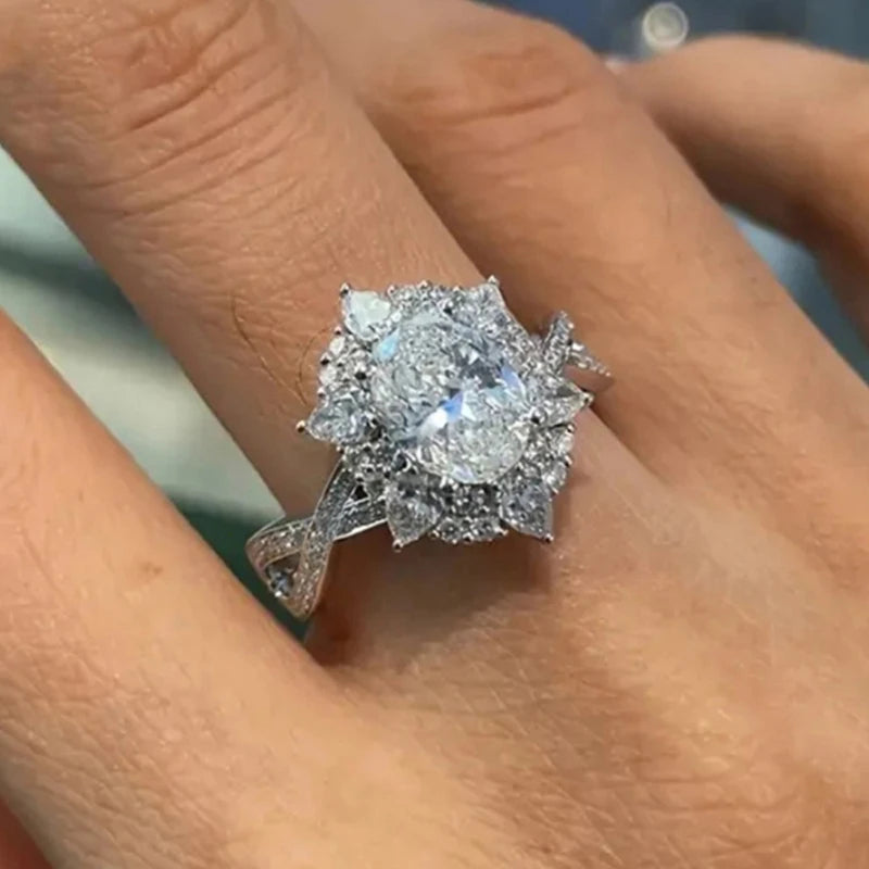 Huitan Women's CZ Wedding Ring – Cubic Zirconia Prong Band CZ Wedding Ring Axl A160 8