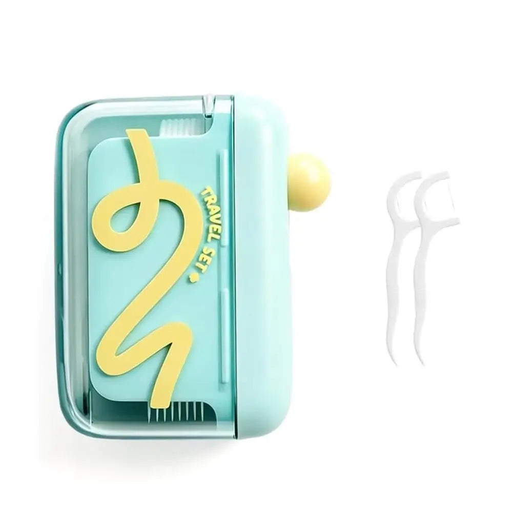 Automatic Pop-Up Dental Floss Pick Dispenser Travel Case Floss Pick Dispenser Axl green