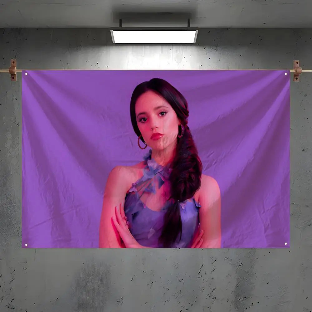 Jenna Ortega Fan Flag – Wall Banner for Bedroom & Events Decorative Fan Flag Axl White1 100x150cm
