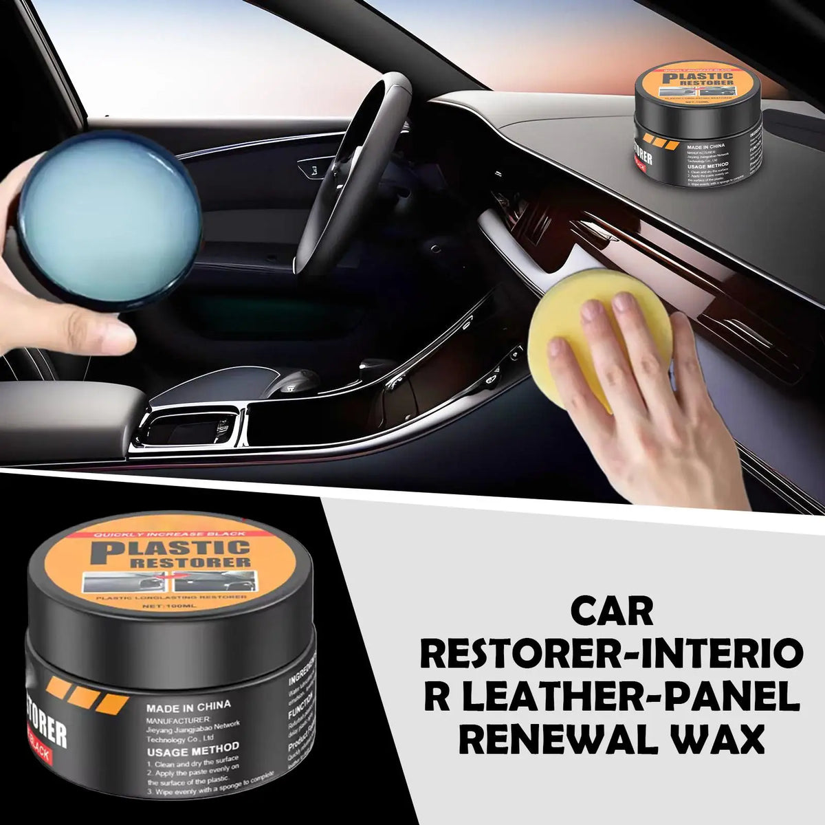 Car Interior Leather & Plastic Repair Polishing Cream 50/100ml Car Interior Care Cream Axl