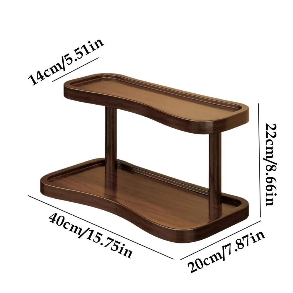 2-Tier Wood Coffee Mug Organizer & Display Rack | Kitchen Mug Display Rack Axl L