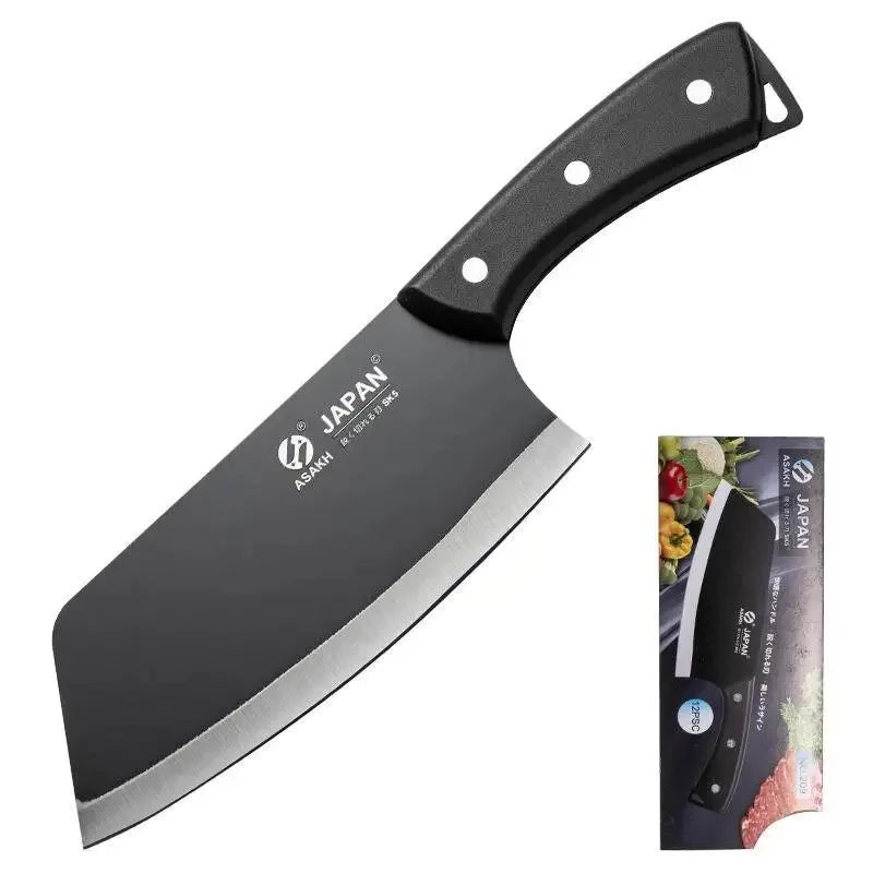 Stainless Steel Chinese Chef's Cleaver – Forged Kitchen Knife Kitchen Cleaver Knife Axl black