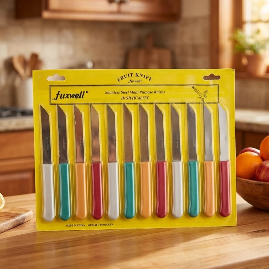 12-Piece Stainless Steel Kitchen Knife Set – Serrated & Paring Kitchen Knife Set Axl