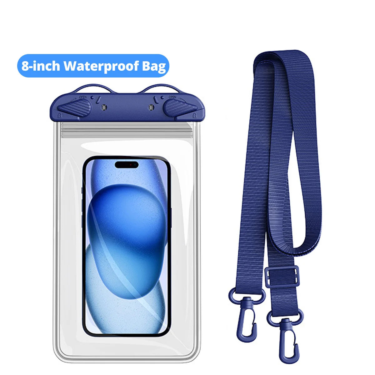 GUUGEI IPX8 Waterproof Phone Pouch – 8" Dry Bag & Lanyard Waterproof Phone Pouch Axl