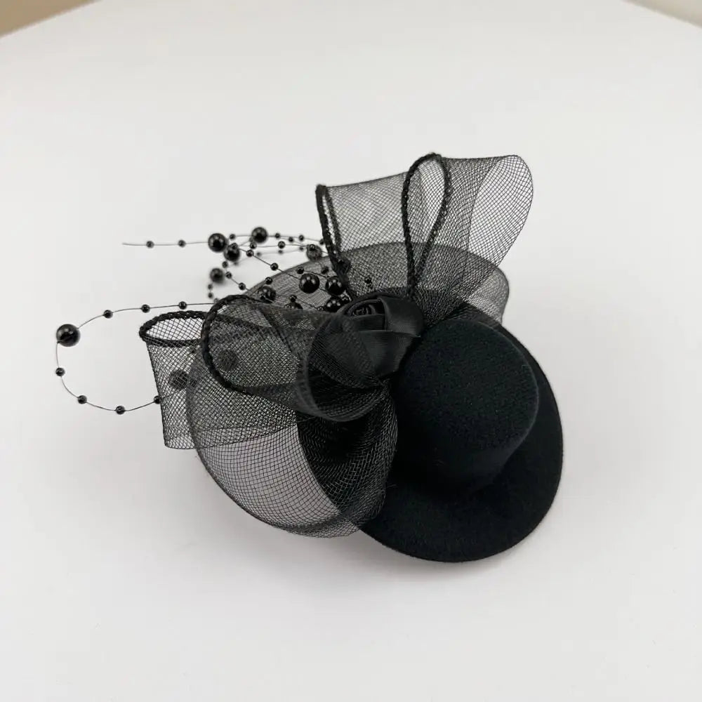 Vintage Fascinator Hat – Pearl Mesh Hair Clip Headpiece Fascinator Hair Clip Axl
