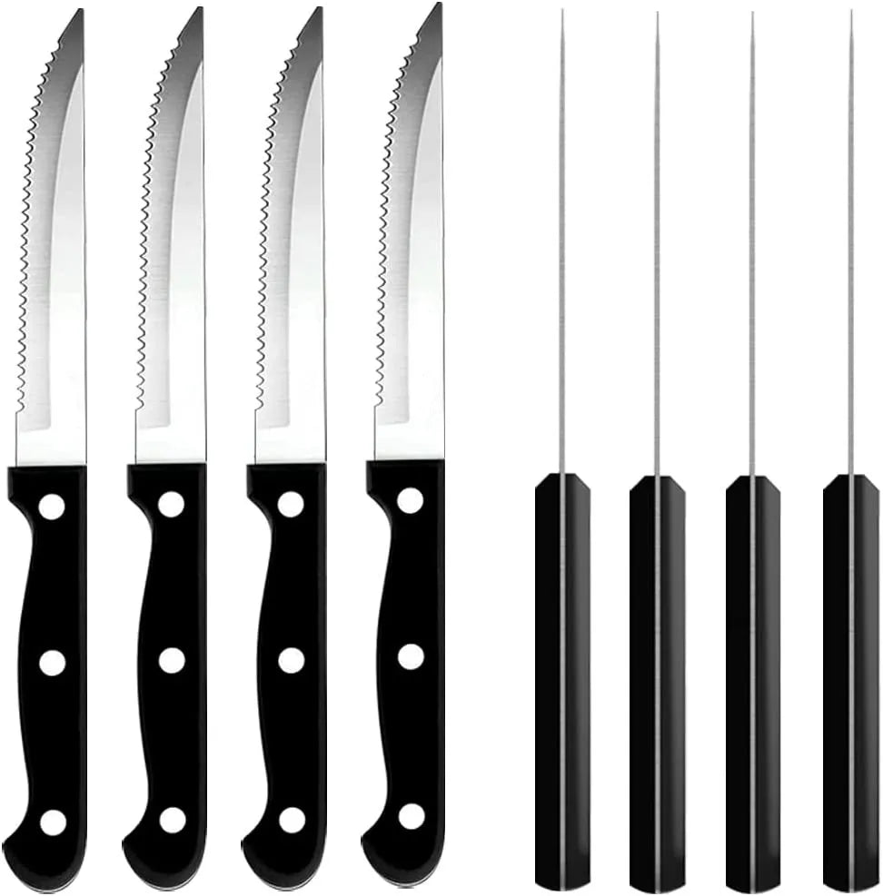Serrated Stainless Steel Steak Knives Set – 4 to 16 Pieces Steak Knife Set Axl