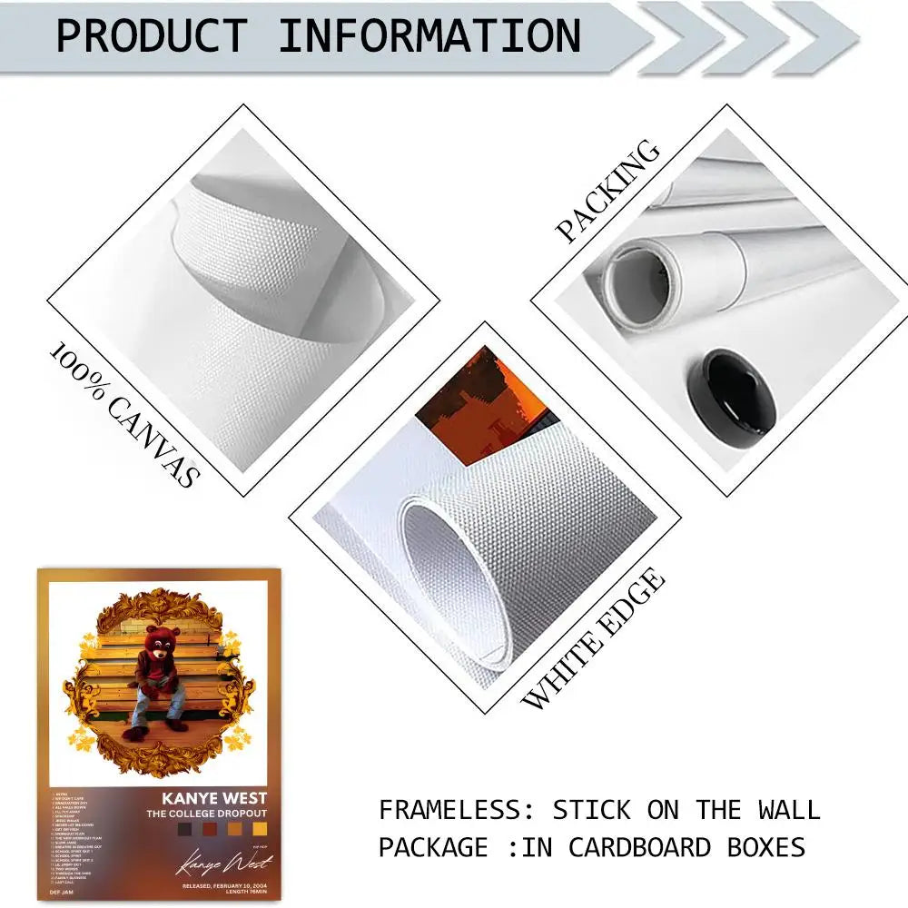 Kanye West Canvas Wall Art – Frameless HD Print Poster Canvas Wall Art Axl