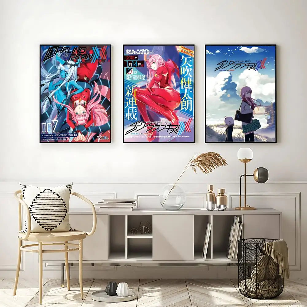 Darling in the FranXX Anime Poster – HD Self-Adhesive Wall Art Anime Wall Poster Axl