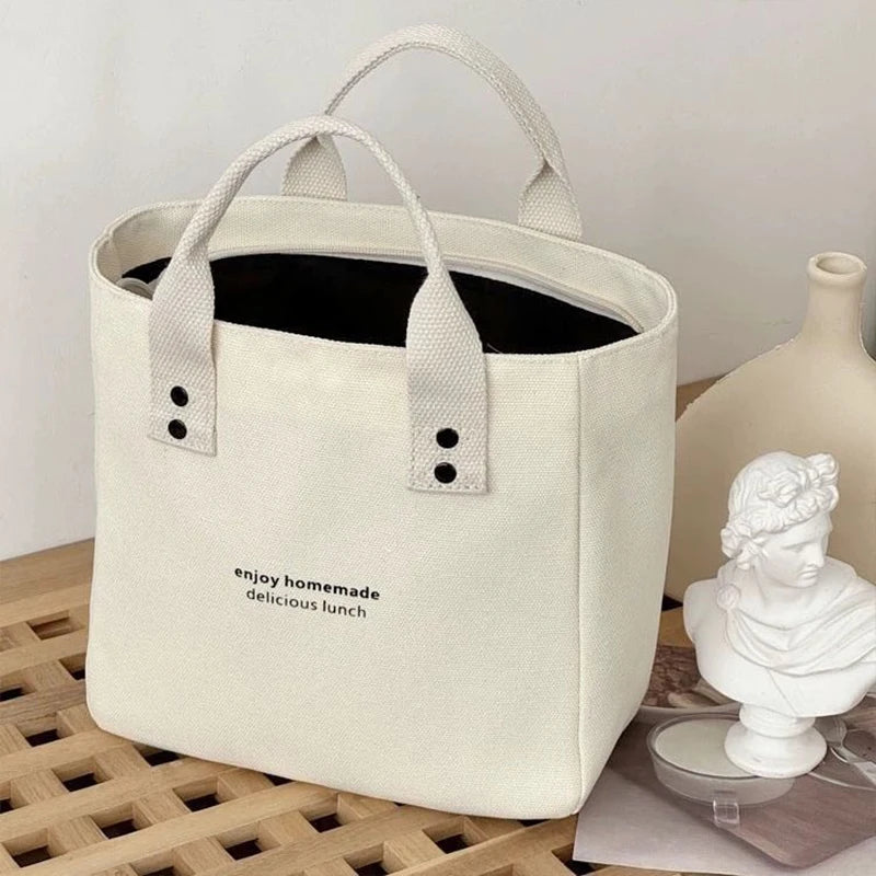 Women's Canvas Tote Handbag – Casual Large Capacity Travel Bag Canvas Tote Handbag Axl White