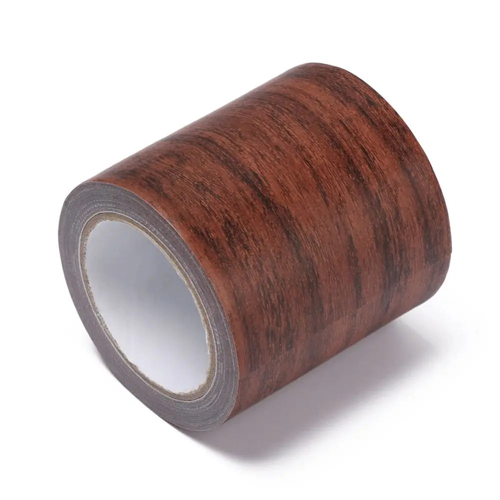 Wood Grain Furniture Repair Tape – Waterproof Skirting Sticker Furniture Repair Tape Axl Dark Brown Oak 5.7cm x 4.57m
