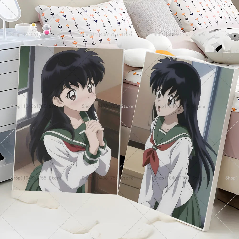 Inuyasha Kagome Anime Poster – Waterproof Self-Adhesive Wall Sticker Anime Wall Poster Axl
