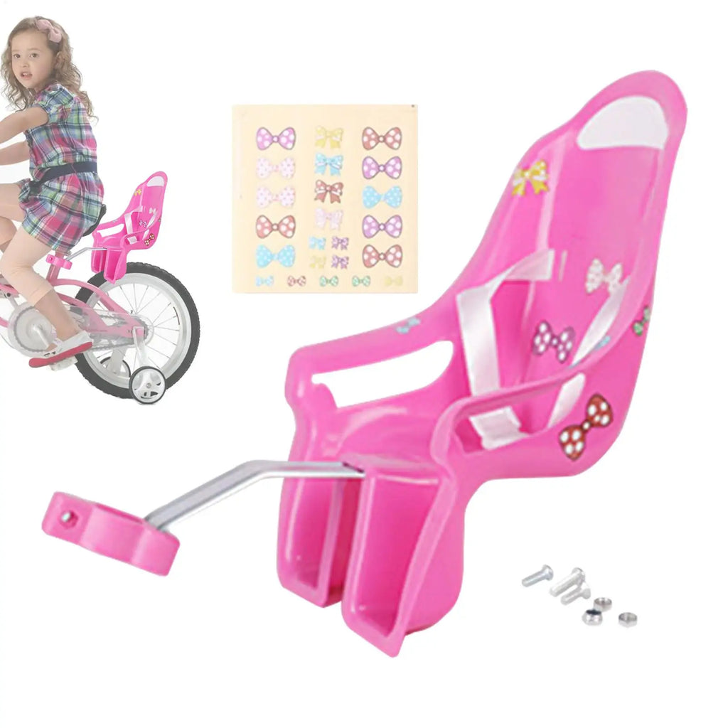 Girls Bike Doll Seat Carrier with DIY Decals – Pink & Purple Doll Bike Seat Axl