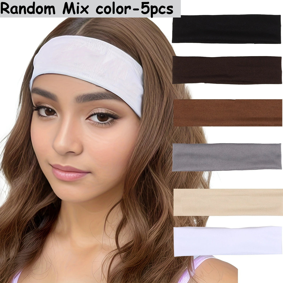 Non-Slip Sports Headbands 5/10 Pack – Yoga & Workout Sports Headband Set Axl Random Mix-5pcs