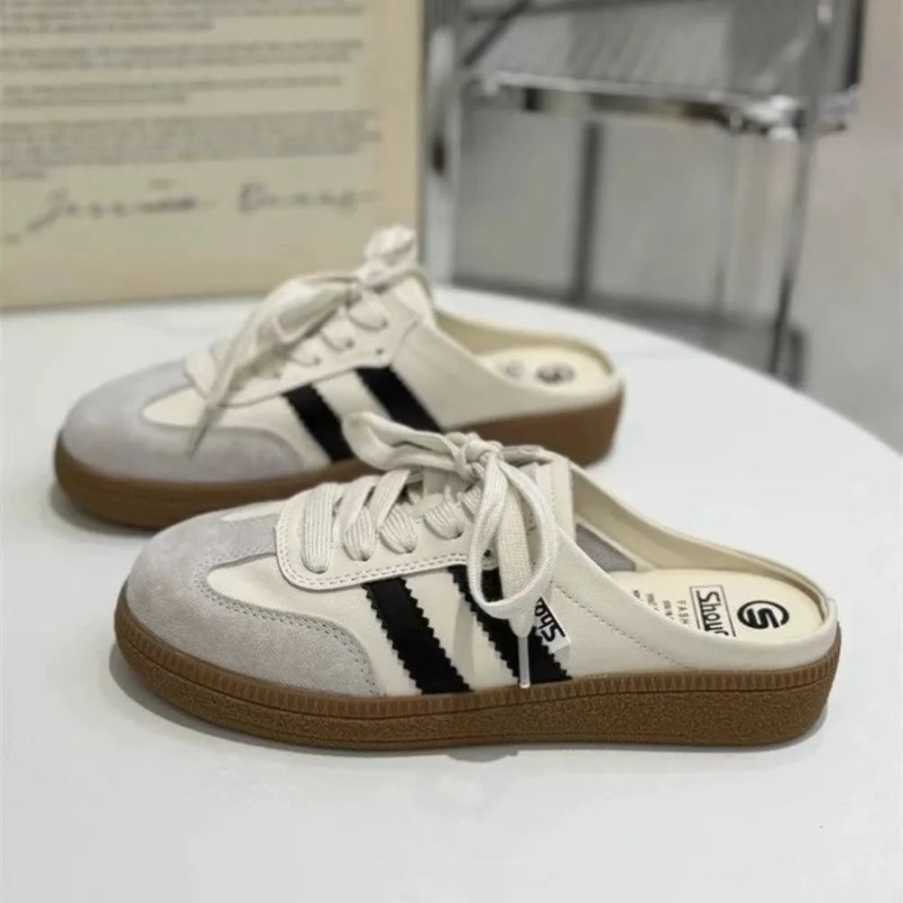 Women's Platform Mule Sneakers – Slip-On Flat Clogs Platform Mule Sneakers Axl