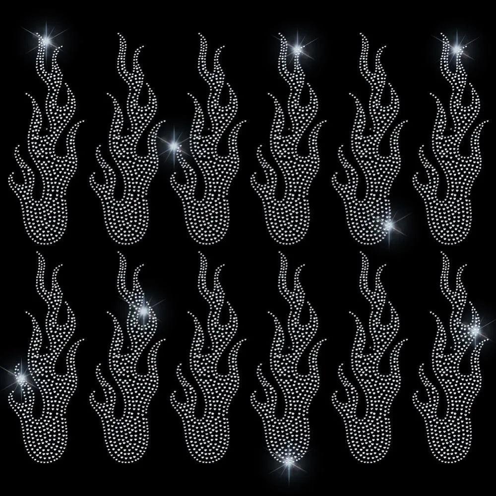 Hotfix Glass Rhinestone Flame Iron-On Patches – 6 Sheets Iron-On Rhinestone Patches Axl AECH04-17594