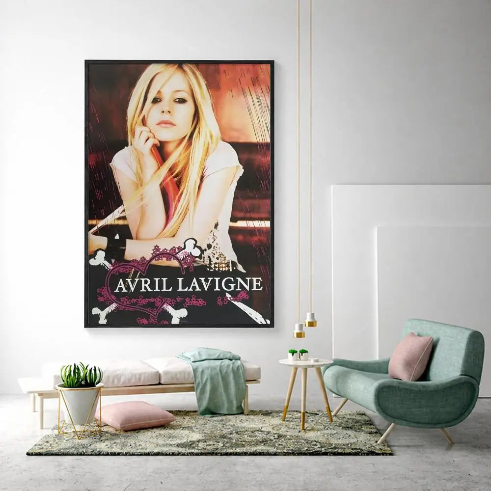 Avril Lavigne HD Wall Poster – Music Art Home Decor Wall Art Poster Axl White16 30X40cmNoframe