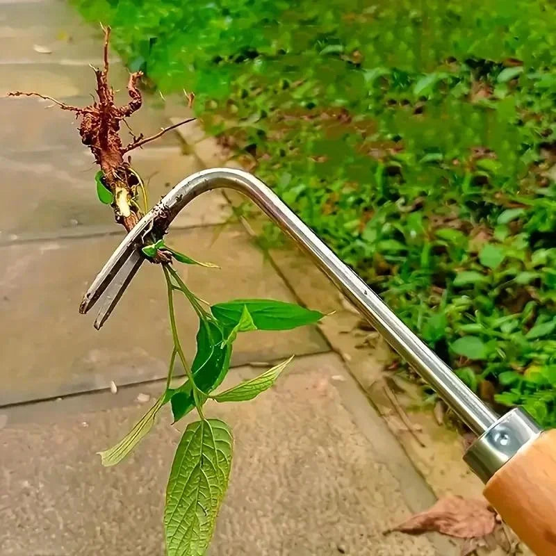 Manual Hand Weeder Rake – Stainless Steel Weed Puller Tool Hand Weeder Rake Axl