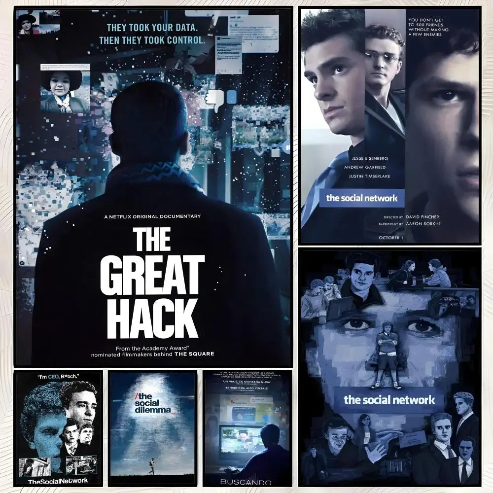 The Social Network Movie Poster – HD Self-Stick PVC Wall Art Wall Art Poster Axl