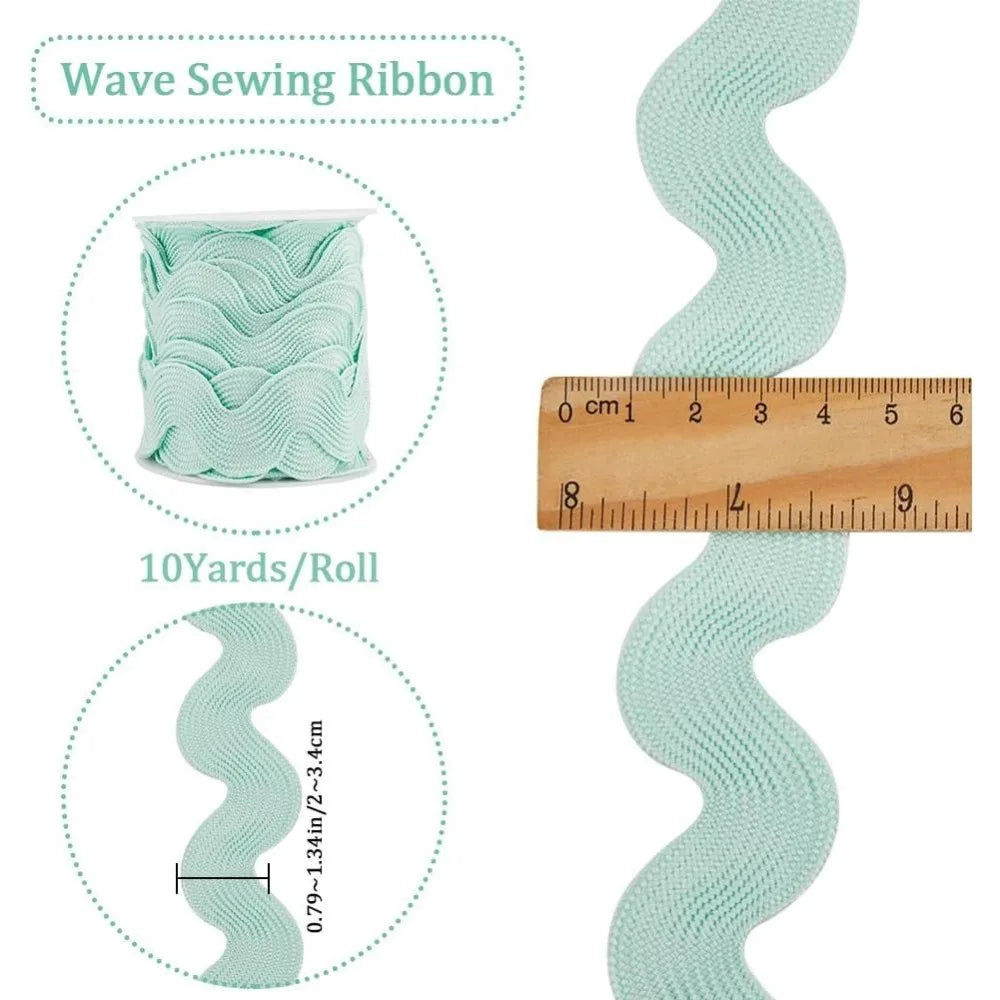 10 Yards Aquamarine Rick Rack Zig Zag Fringe Trim 37mm Wide Sewing Trim Ribbon Axl