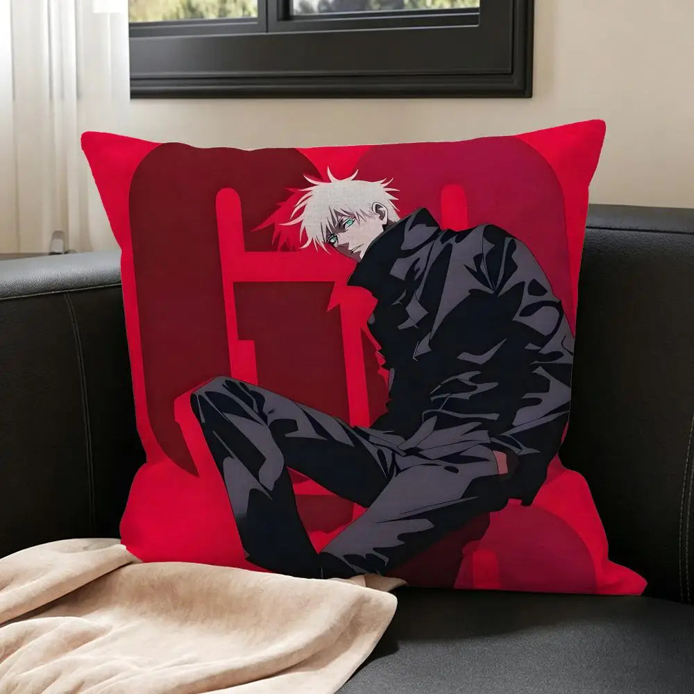 Jujutsu Kaisen Linen Cushion Cover | Anime Pillow Case Sofa Anime Cushion Cover Axl
