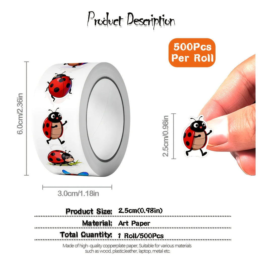 10 Cartoon Ladybug Stickers – Craft, Scrapbook & Decor Labels Craft Stickers Axl