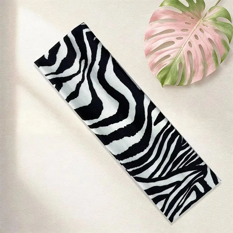 Women's Zebra Print Sports Hairband – Retro Animal Print Sports Hairband Axl black