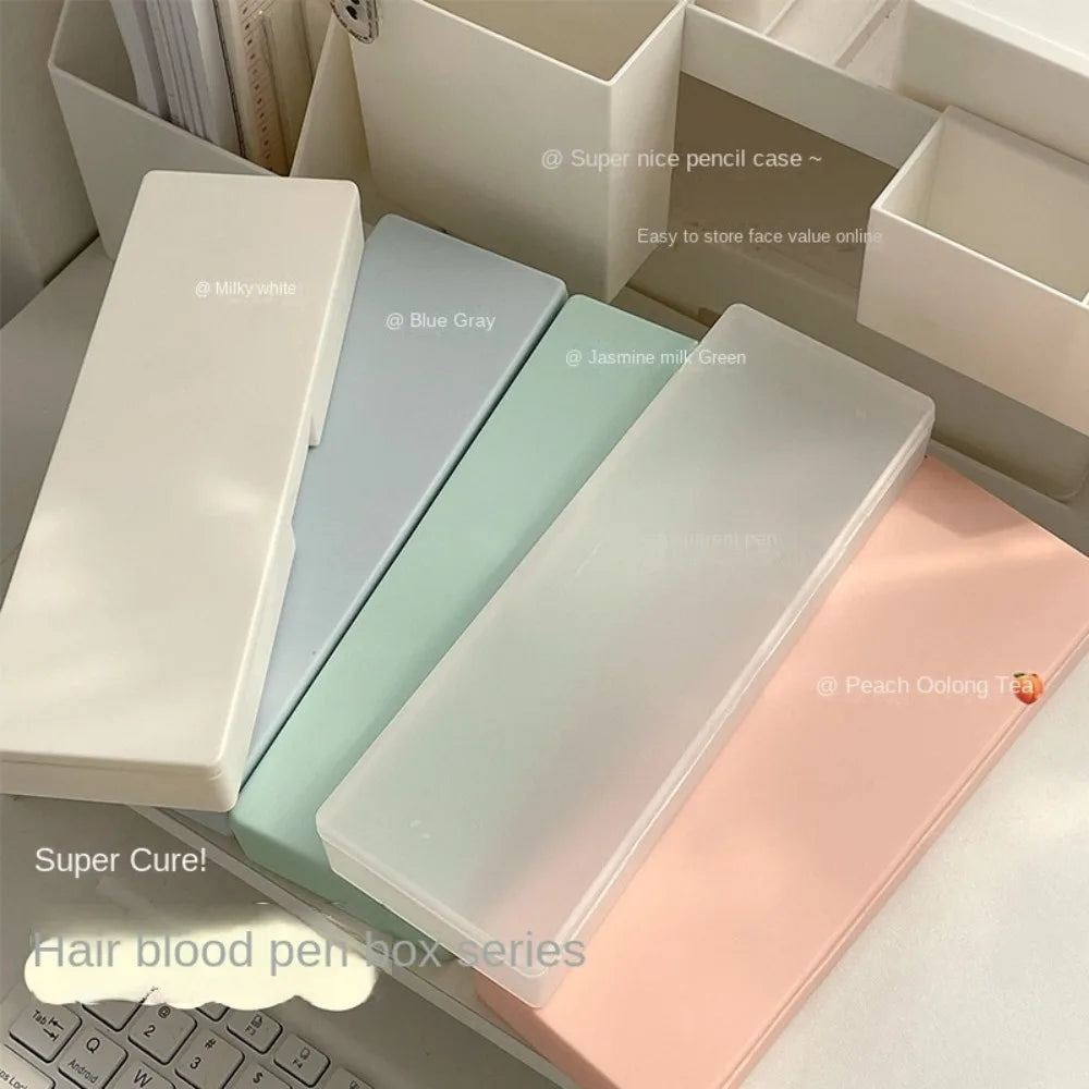 Transparent Plastic Pencil Case – Waterproof Large Capacity Pen Box Pencil Case Axl
