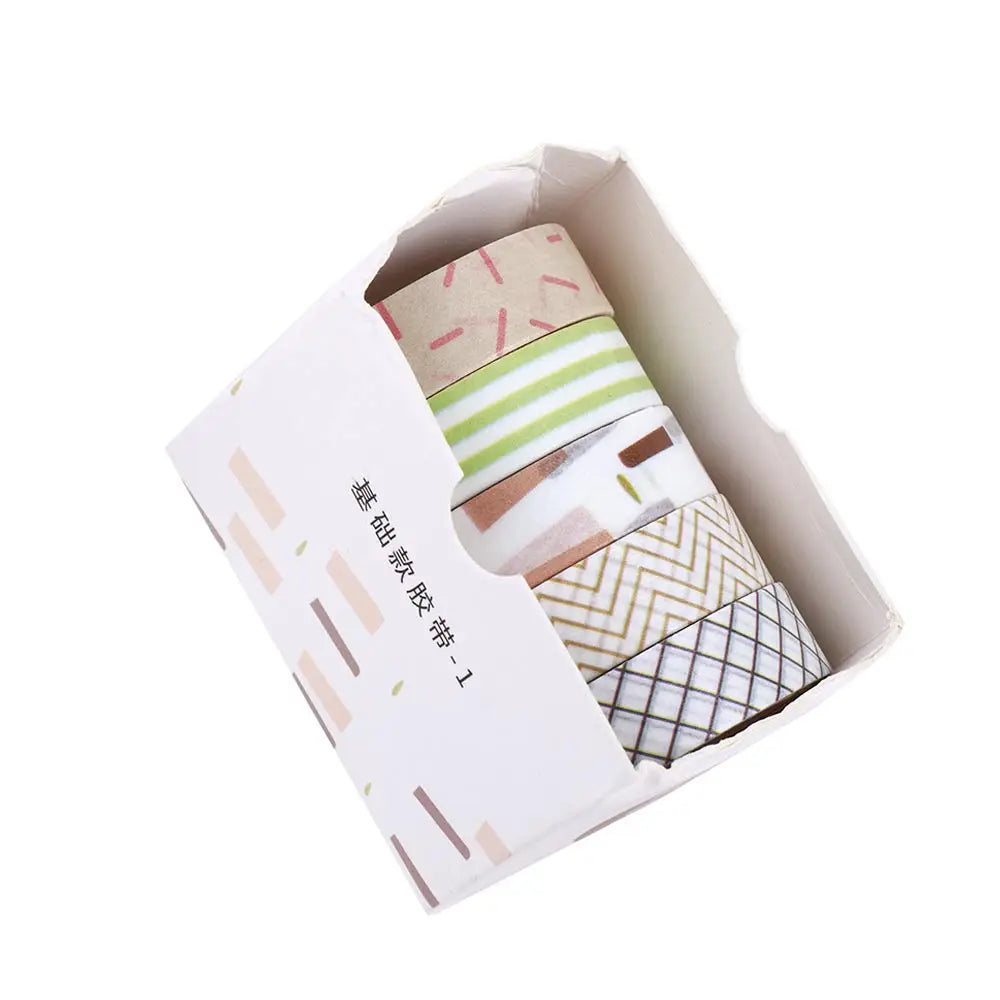 Solid Color Decorative Masking Tape Set – 5 Rolls Scrapbooking Decorative Masking Tape Axl 01