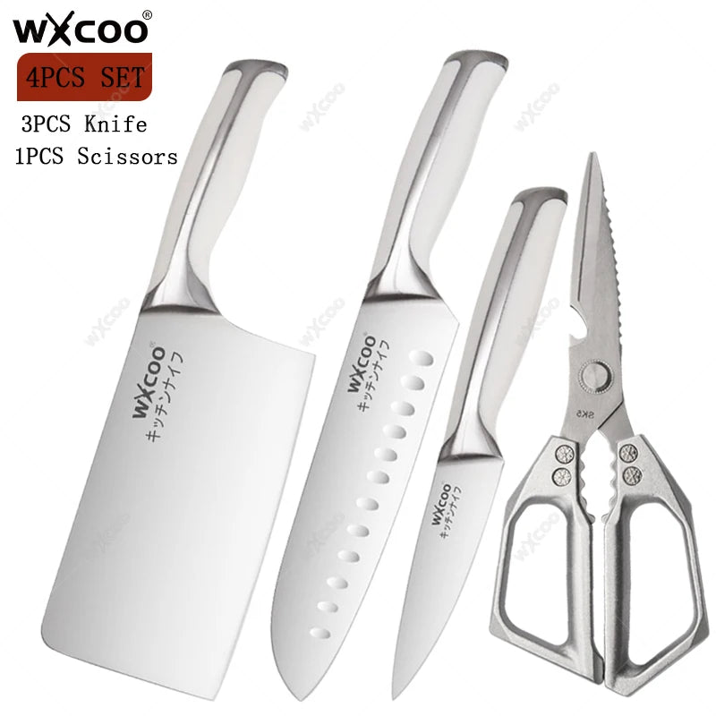 Stainless Steel Kitchen Knife Set – Santoku, Cleaver & Chef Kitchen Knife Set Axl 4PCS SET