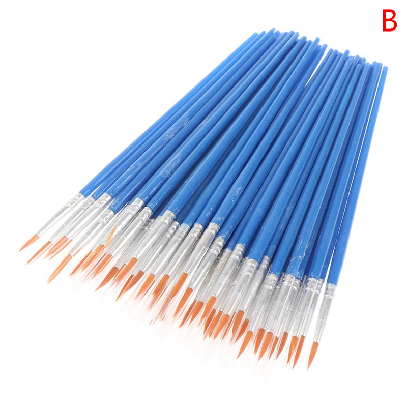 50-Piece Flat Paint Brushes – Nylon Hair Detail Brush Set Paint Brush Set Axl B