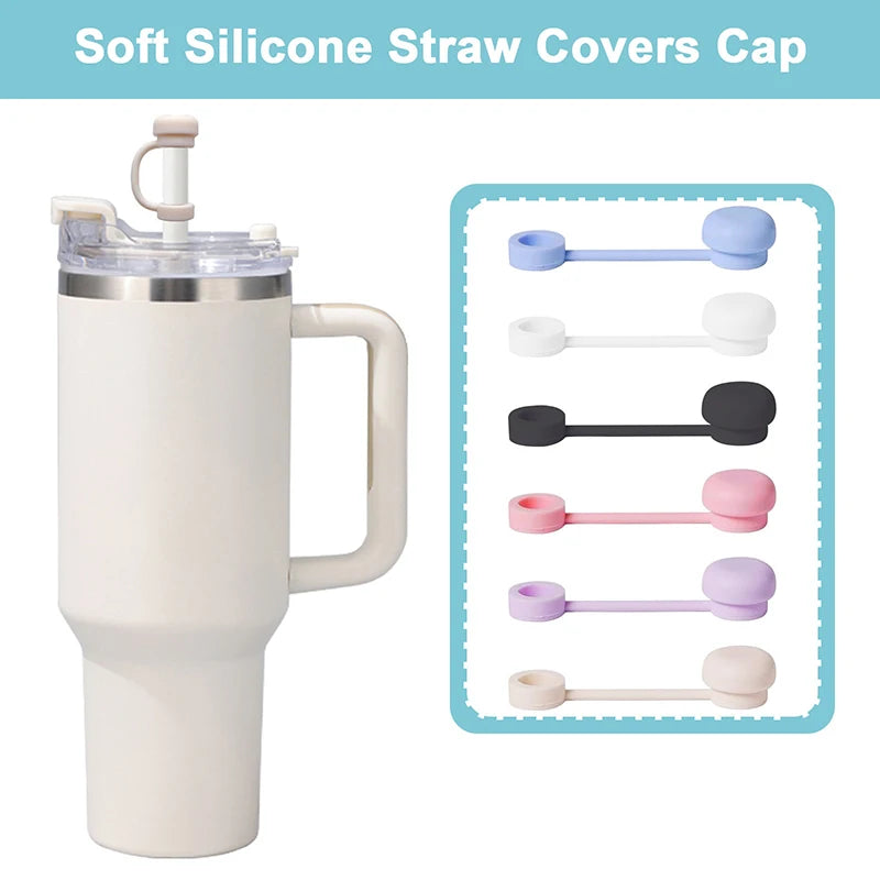 Reusable Silicone Straw Covers – Spill & Dust Proof Caps Straw Cover Caps Axl