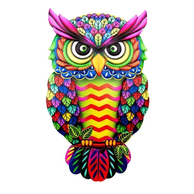 Colorful Metal Owl Wall Decor | Iron Art Hanging Sculpture Metal Wall Sculpture Axl