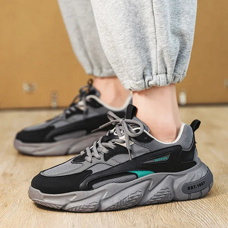 YBQJOO Thick Sole Clunky Sneakers – Breathable Mesh Casual Shoes Casual Sneakers Axl
