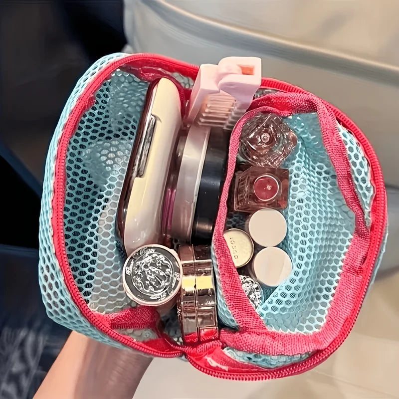 2-Pack Mesh Cosmetic Bags – Transparent Toiletry Organizer Cosmetic Organizer Bag Axl