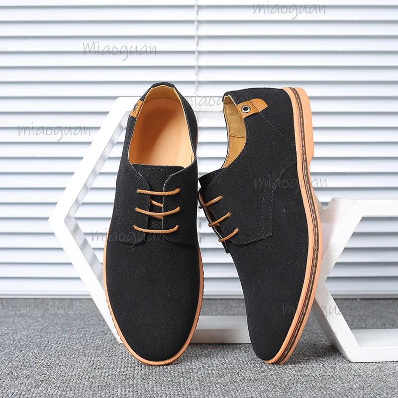 Men's Retro Suede Loafers – British Slip-On Casual Flat Shoes Men's Loafers Axl