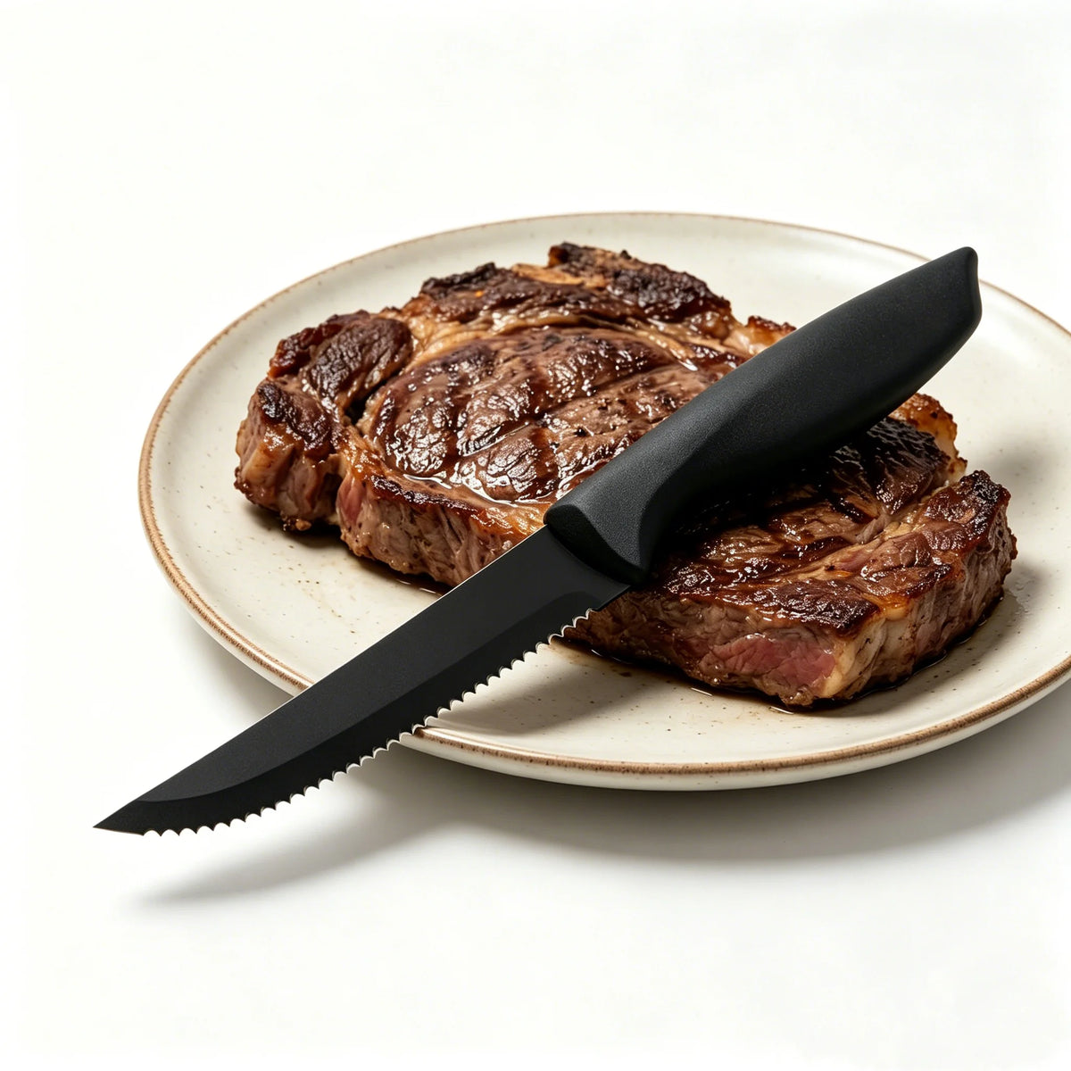 Serrated Steak Knife Set | Stainless Steel Ergonomic Handle Steak Knife Set Axl