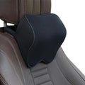 Car Headrest Neck Cushion – PU Leather Knitted Pillow Universal Car Headrest Cushion Axl Black
