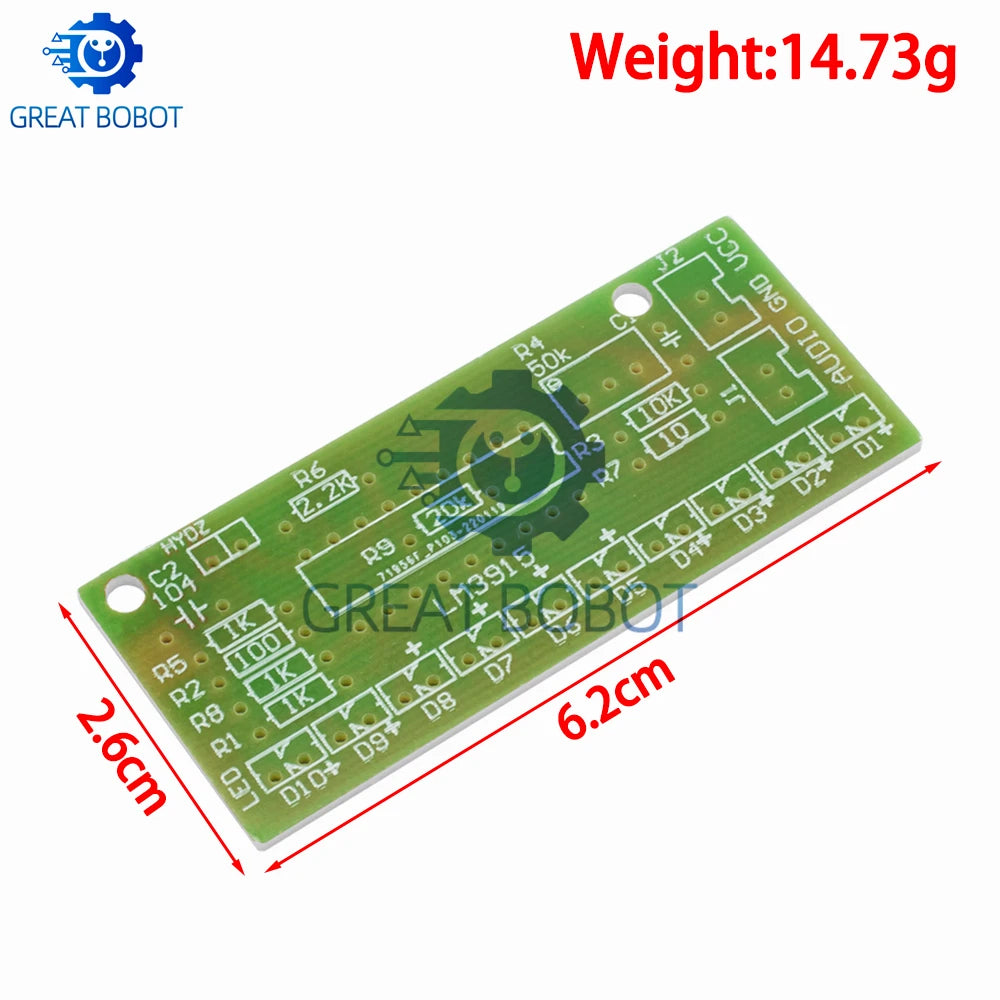 10-Segment LM3915 Audio Level Indicator DIY Kit – LED VU Meter Electronics DIY Kit Axl