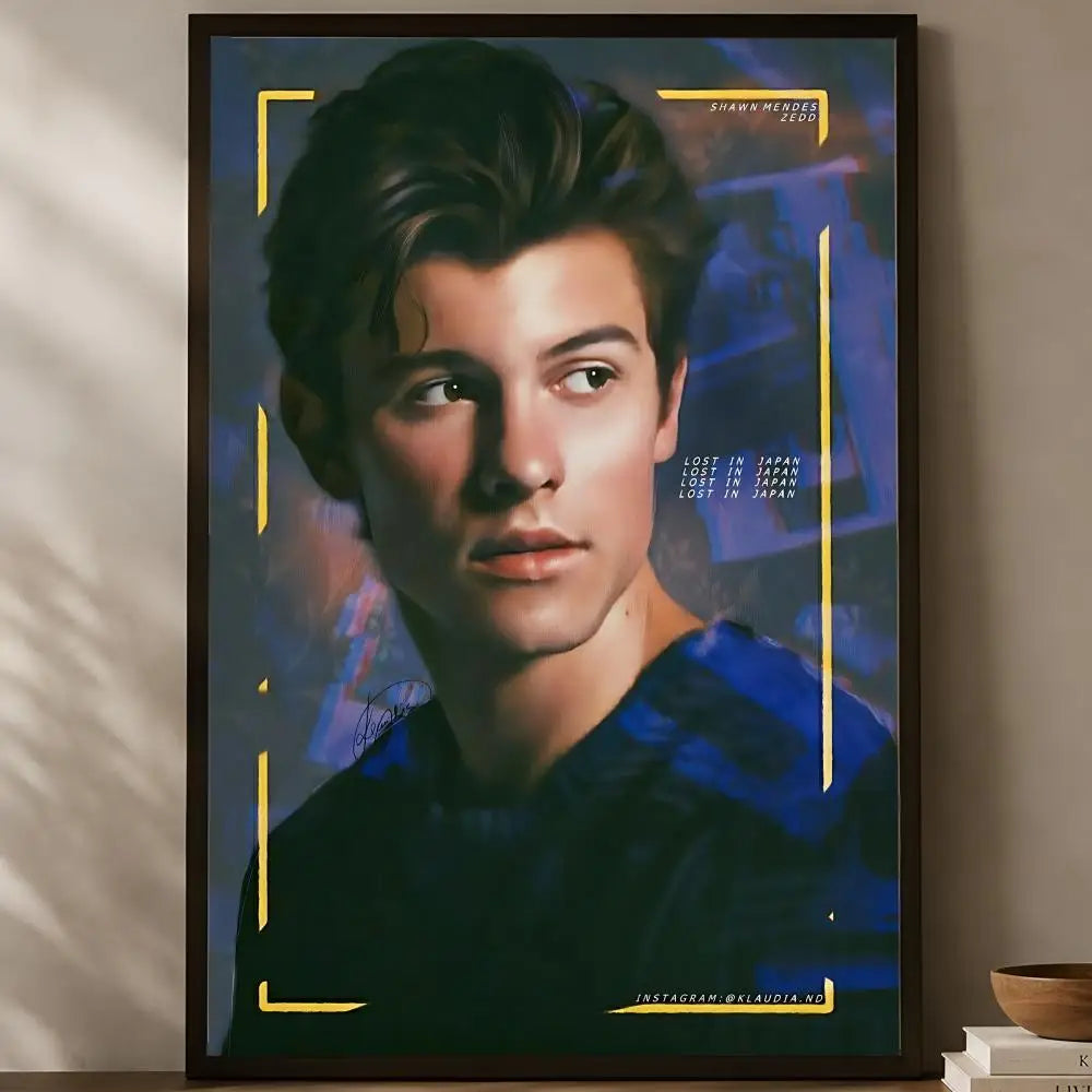 Shawn Mendes Wall Poster – Self-Stick HD Waterproof Art Decor Wall Art Poster Axl White10 40X50cmNoframe