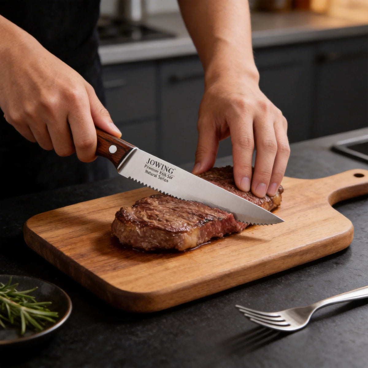 Steak Knife Set 2–8 Pc | Wood Handle & Stainless Steel Blade Steak Knife Set Axl