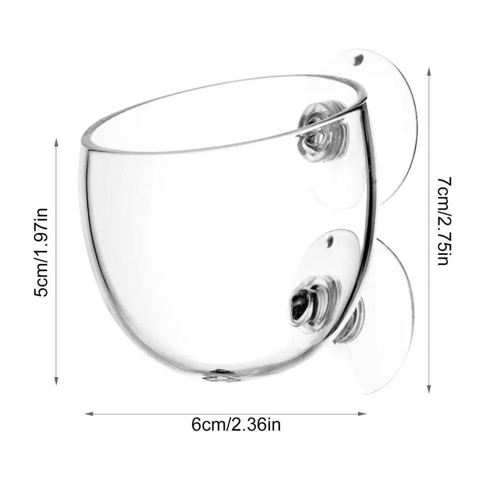 Aquarium Glass Plant Pot with Suction Cups | Fish Tank Planter Aquarium Plant Pot Axl Transparent