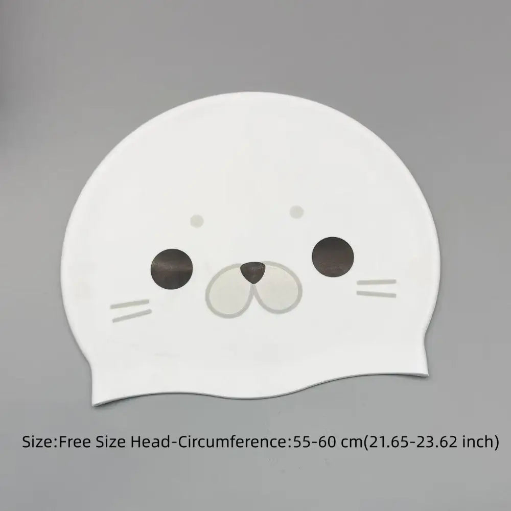 Silicone Cartoon Swim Cap – Waterproof & Elastic for Women Silicone Swim Cap Axl