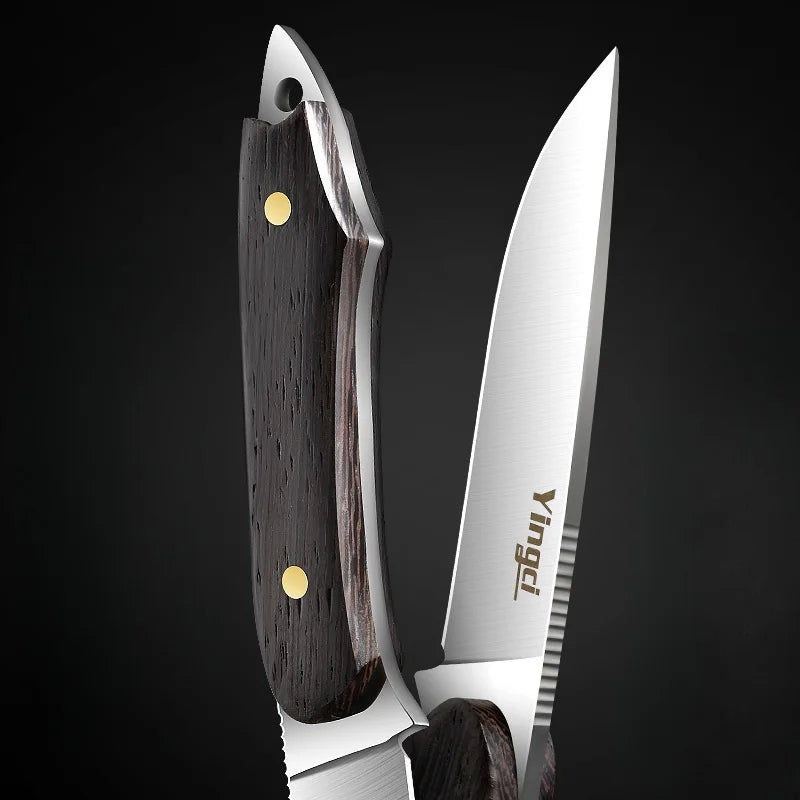 Forged Carbon Steel Kitchen Knife – Wood Handle & Sheath Kitchen Knife Axl