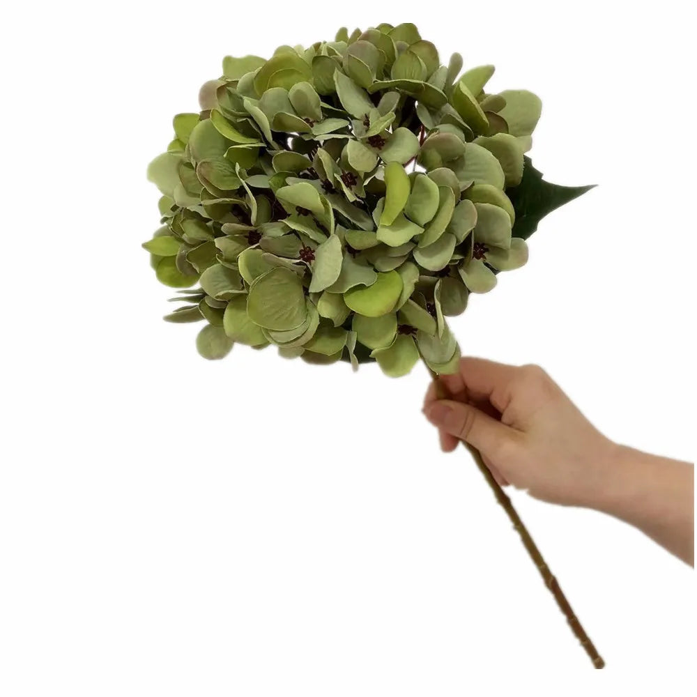 Faux Silk Hydrangea Stem – Autumn Colors | Wedding & Home Decor Artificial Flower Stem Axl green